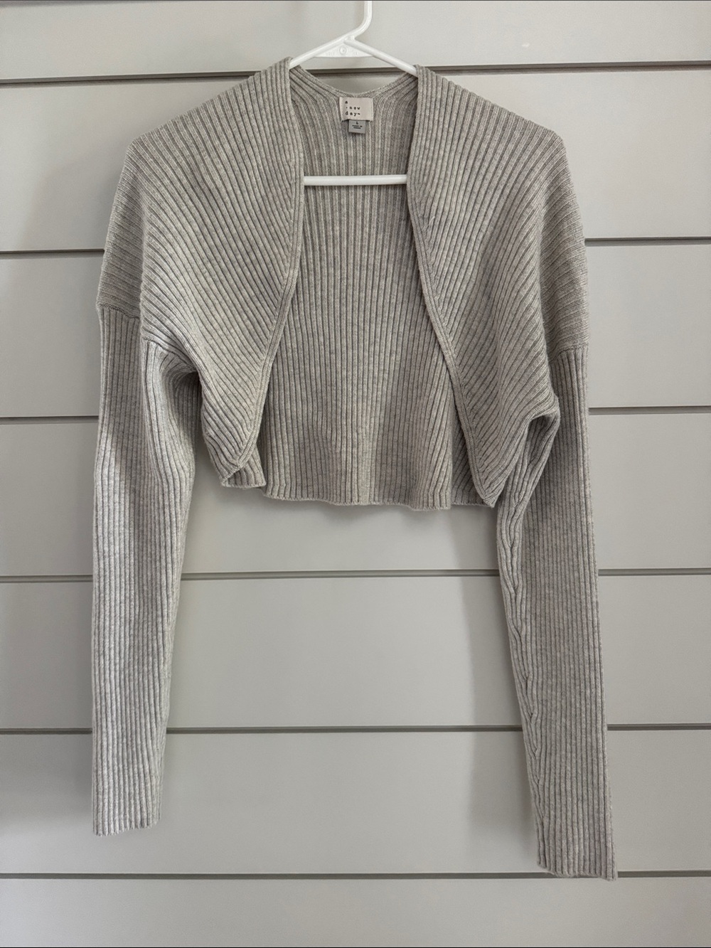 a new day Light Gray Knit Cropped Bolero Shrug